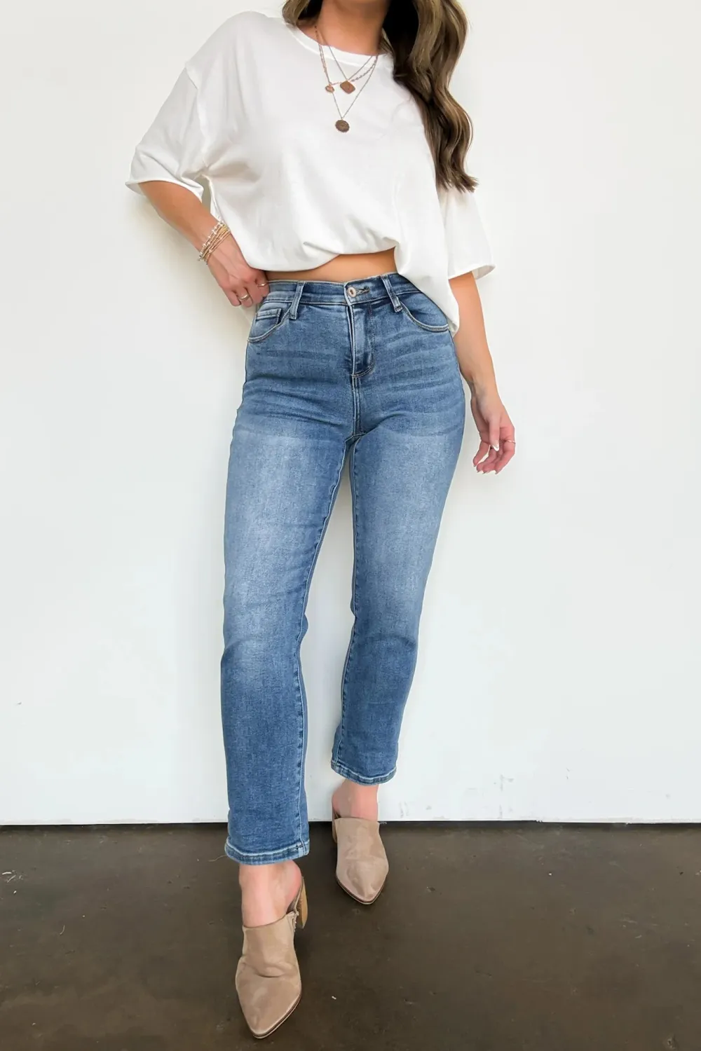 Emsley Mid Rise Slim Boyfriend Roll Hem Jeans