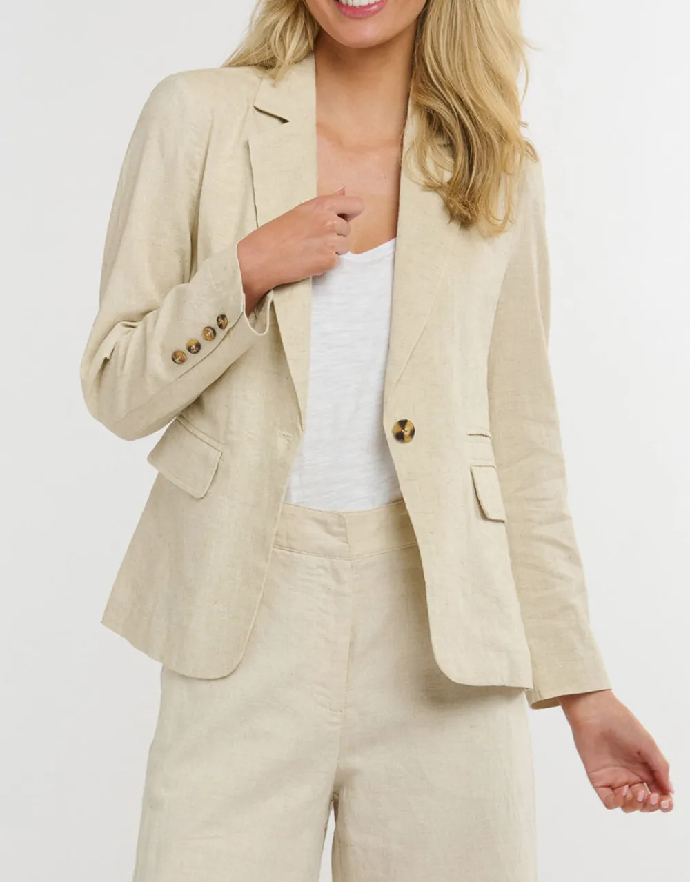 Portofino Linen Blazer - Natural