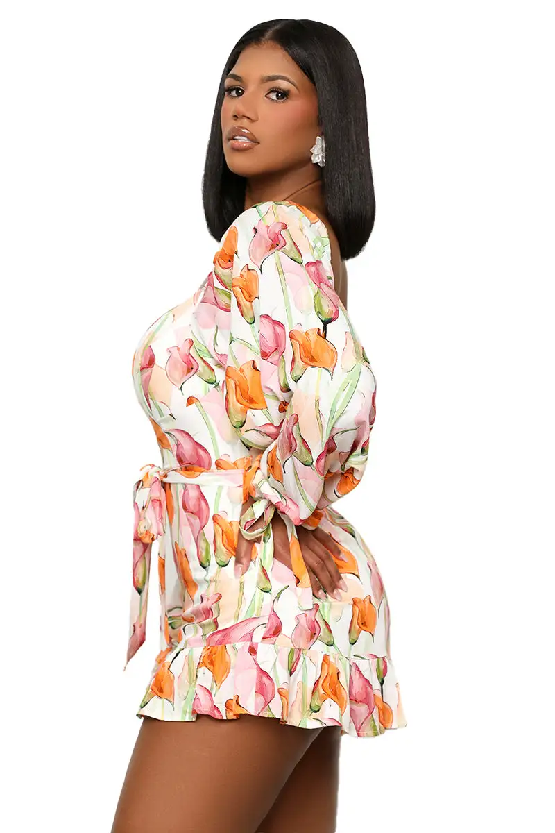 Garden Of Florals Romper (Orange Multi)