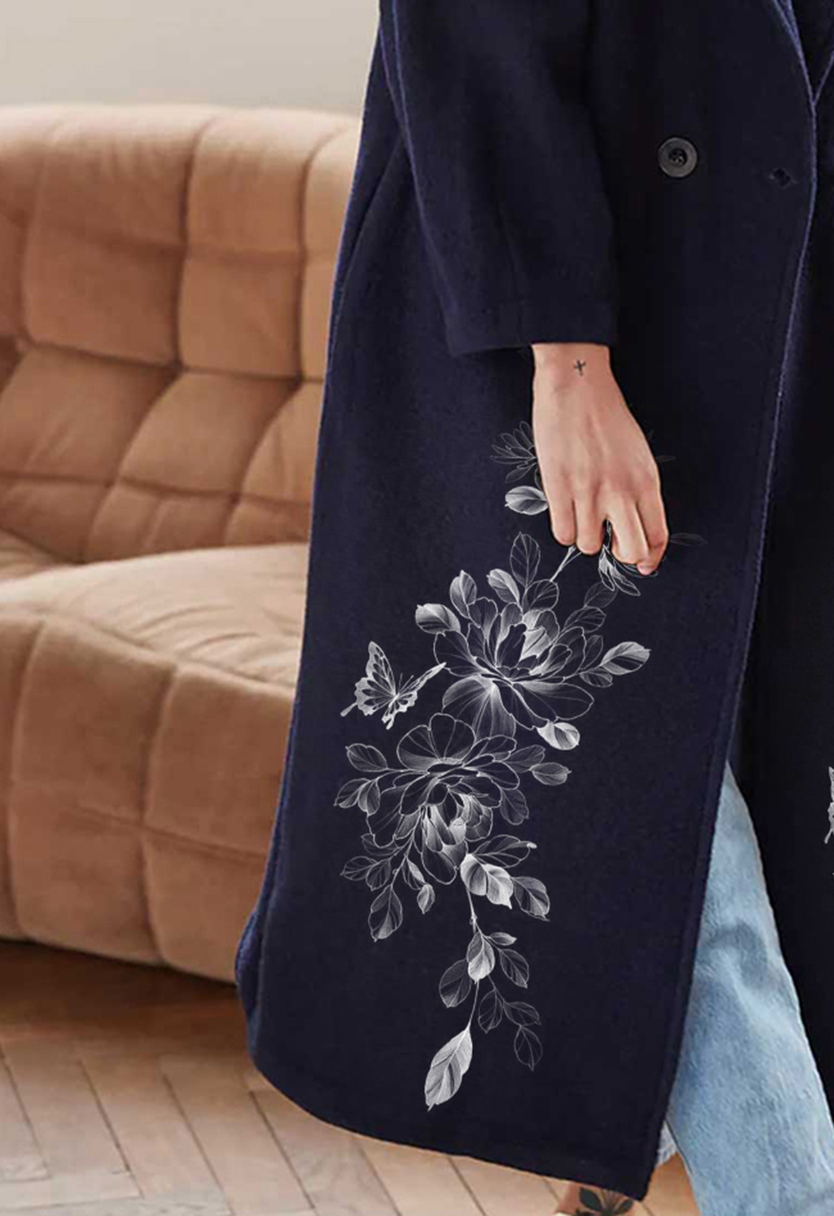 Navy Wool Coat Jacket
