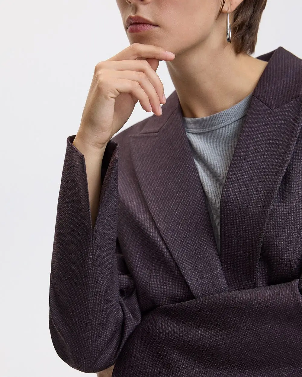 Fitted One-Button Knit Blazer - The Modern Stretch