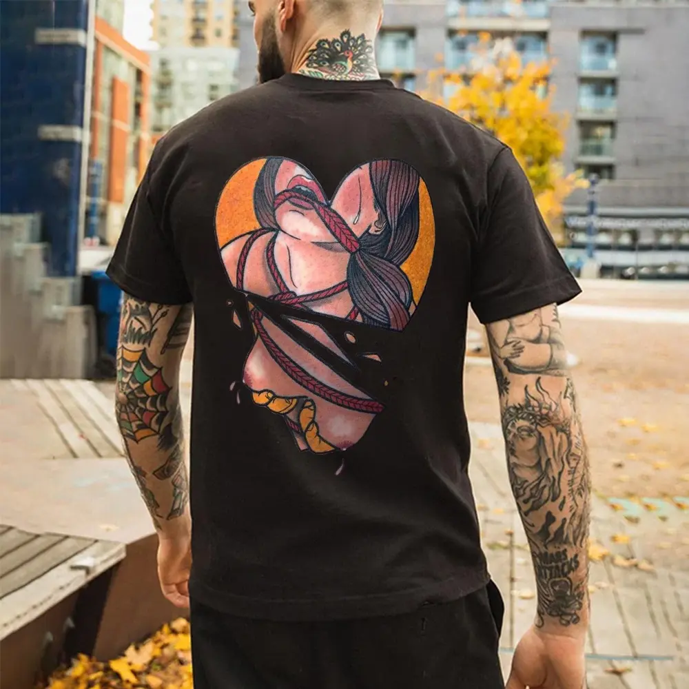 Bondage Naked Lady Printed Men's T-shirt