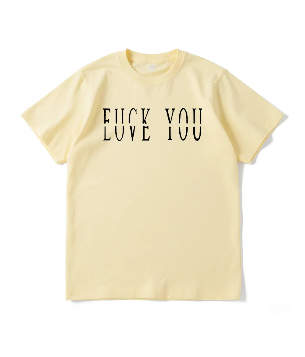 Love You Fk You Letter Print Casual Men'S T-Shirt