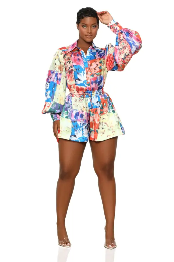Havana Multi Floral Short Set-FINAL SALE