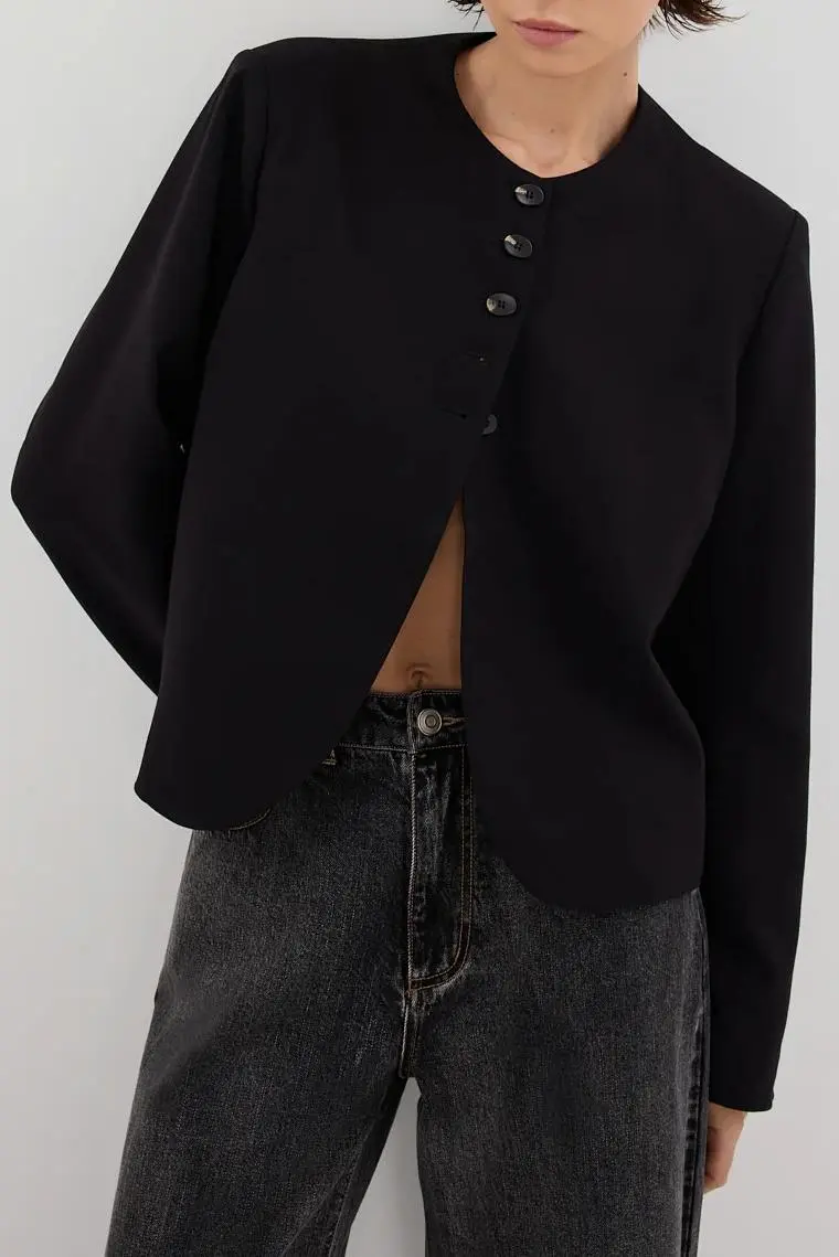 RYAN BLACK CROPPED BLAZER