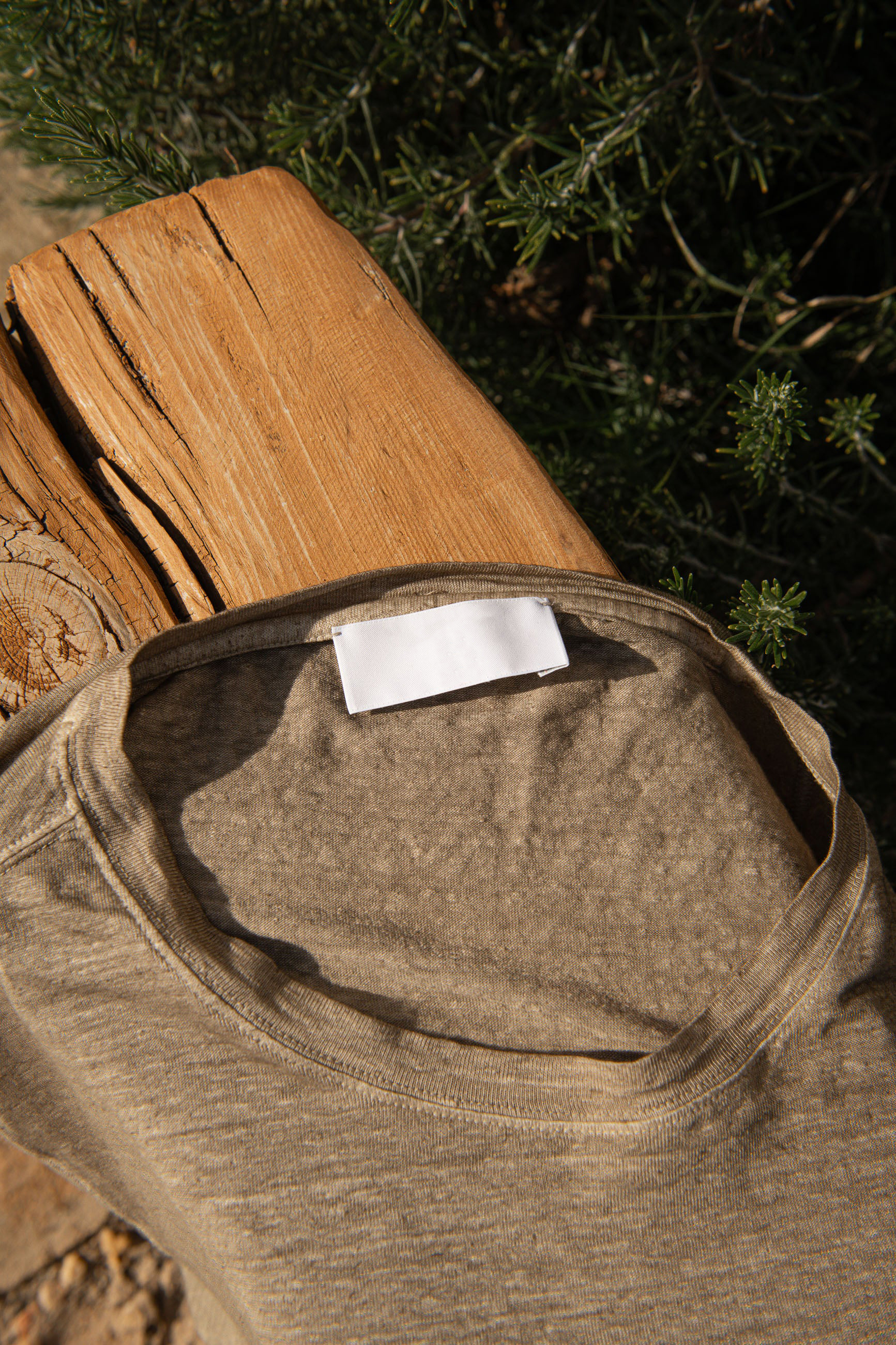 Taupe Linen T-Shirt