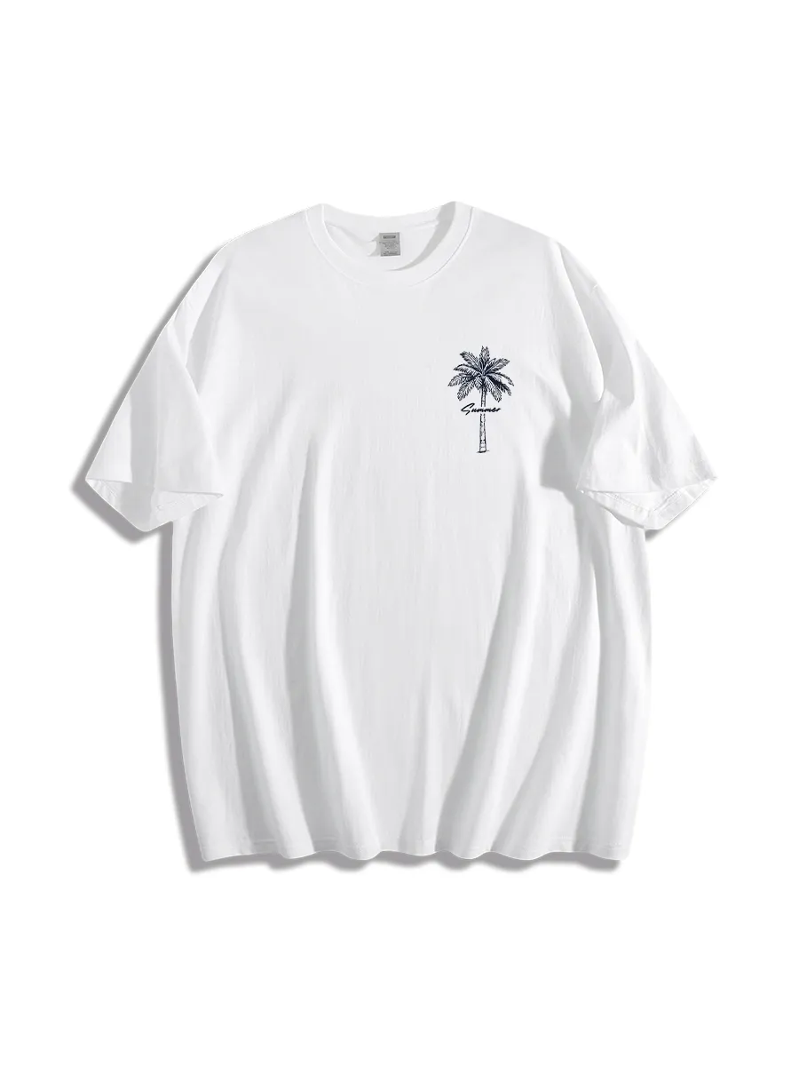 For Men Graphic Crew Neck Coconut Palm Trees T-Shirt