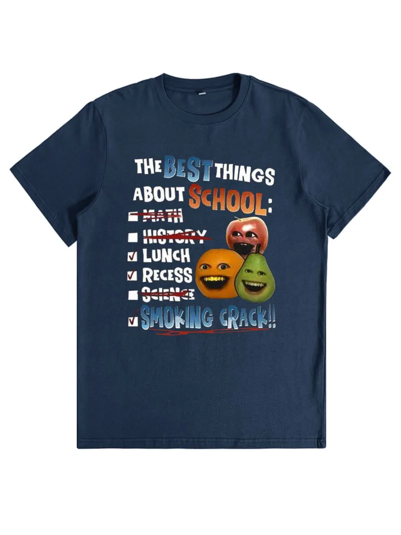 Annoying Orange Crack Shirt The Best Things About School,Easy Care