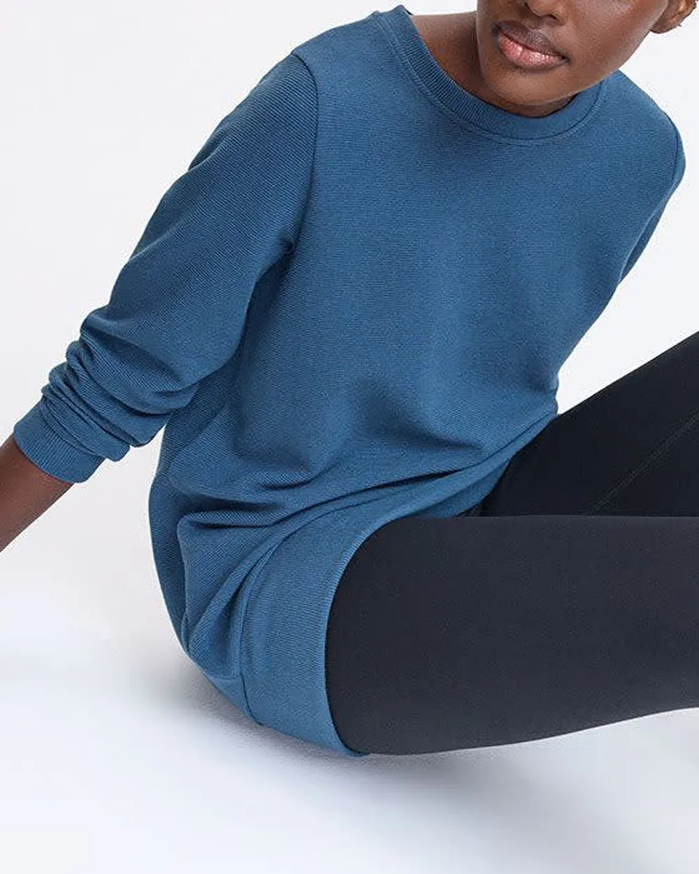 Long-Sleeve Crew-Neck Ottoman-Knit Tunic