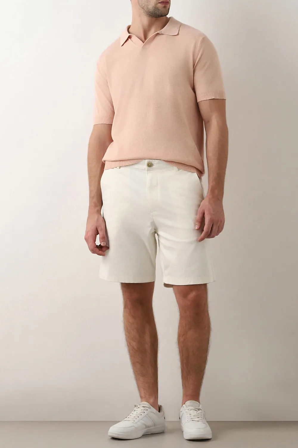 Peach Linen Polo T-shirt