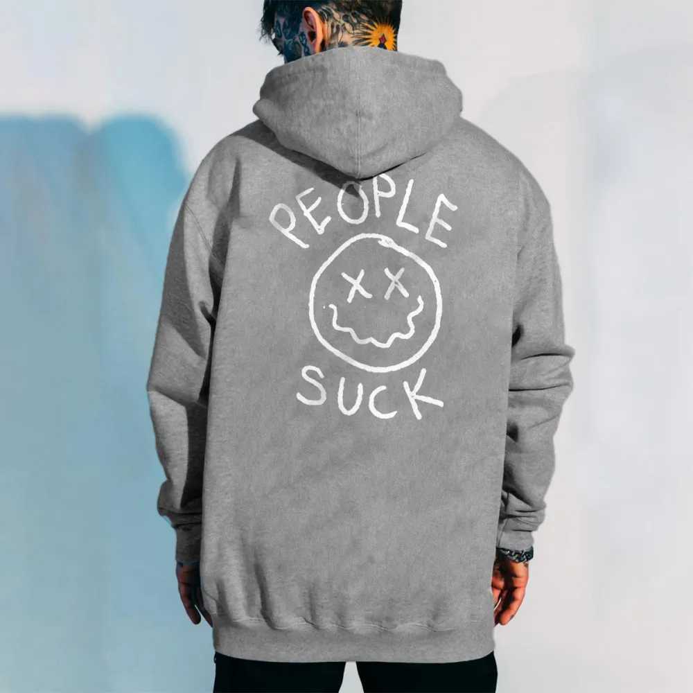 people suck Letter Print Casual Hoodie