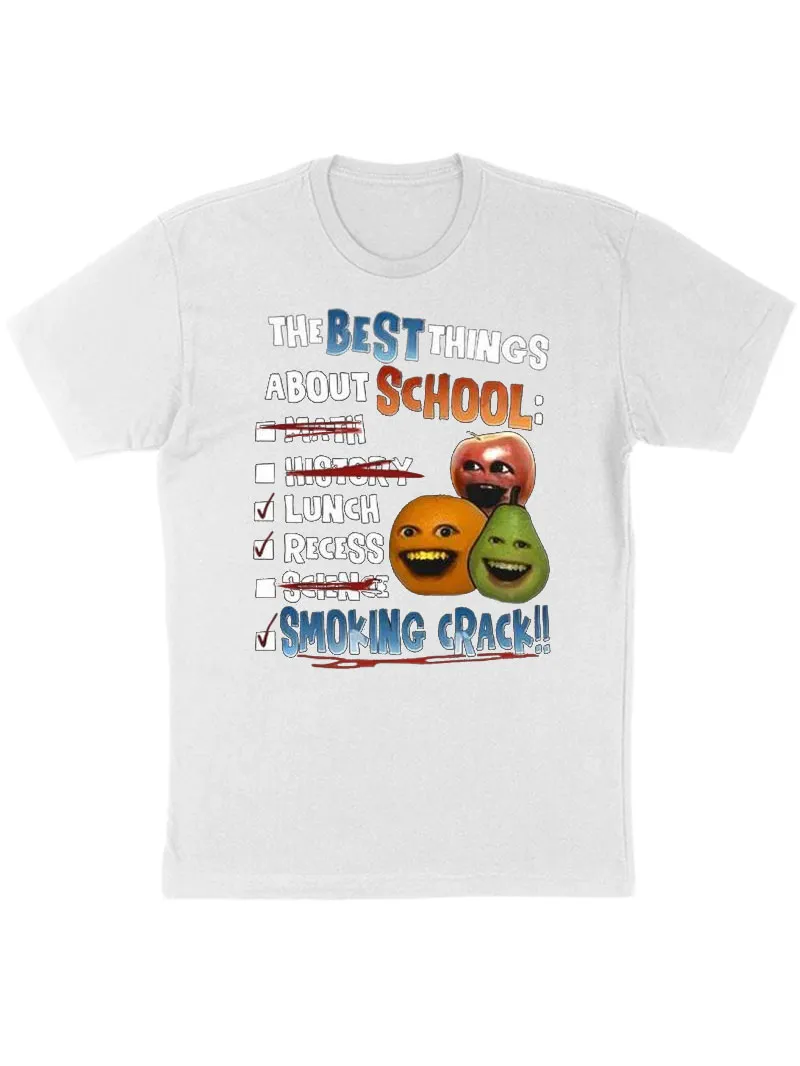 Annoying Orange Crack Shirt The Best Things About School,Easy Care