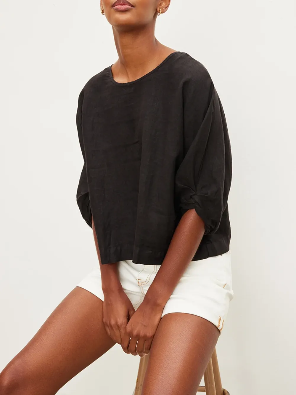 Cass Linen Crew Neck Top