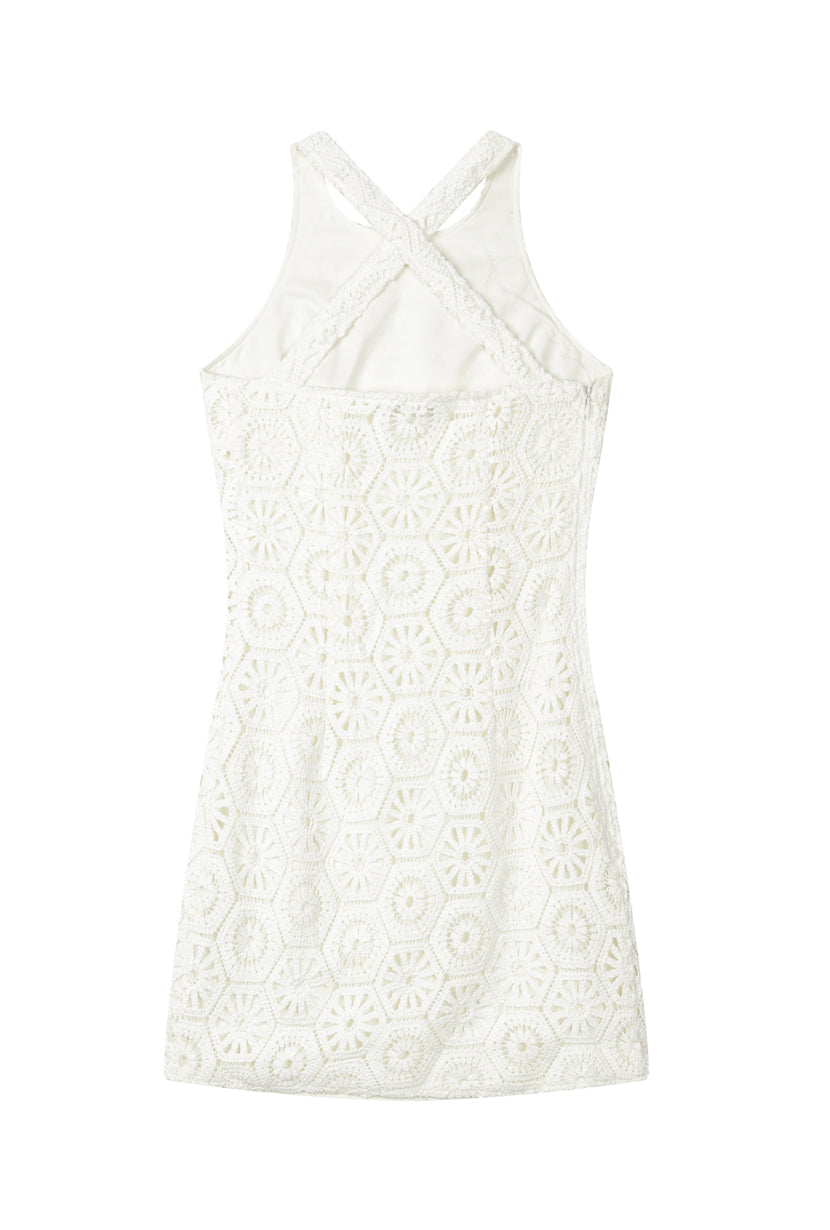 Renee Knit Dress - White Eyelet