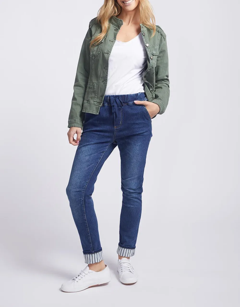 Military Denim Jacket - Khaki