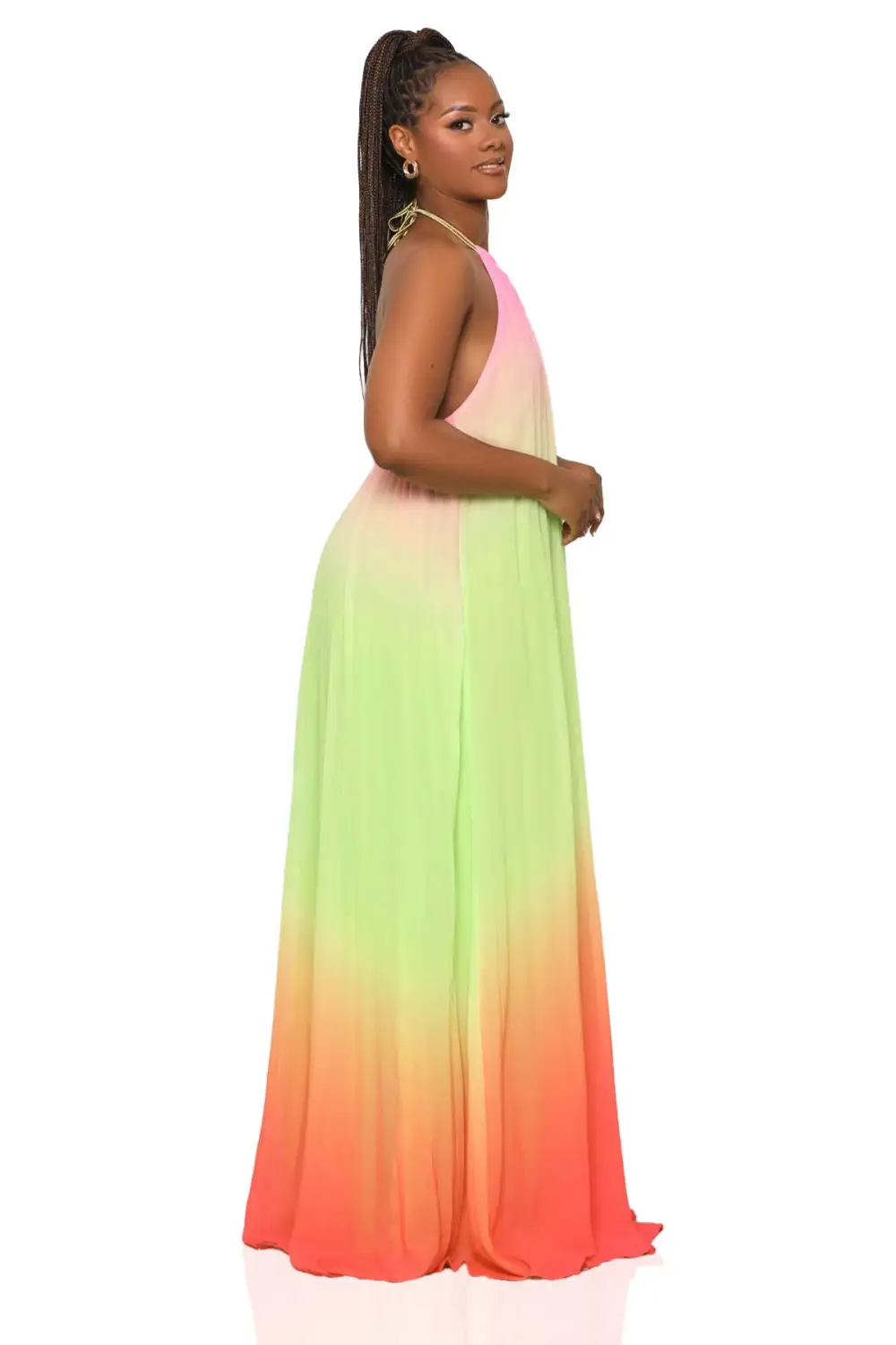 Ombre Halter Dress (Pink Multi)