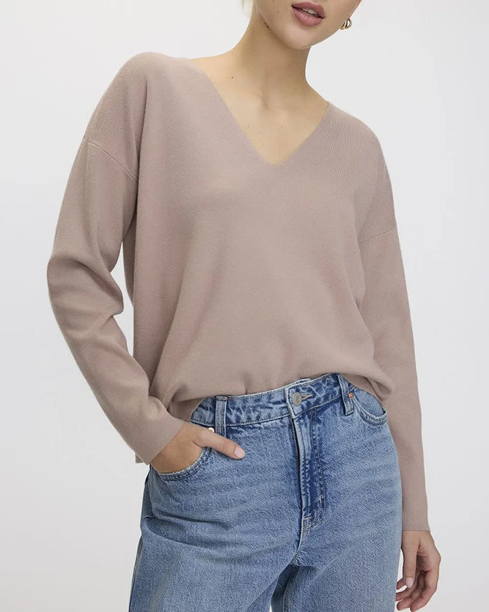 Long-Sleeve V-Neck Sweater