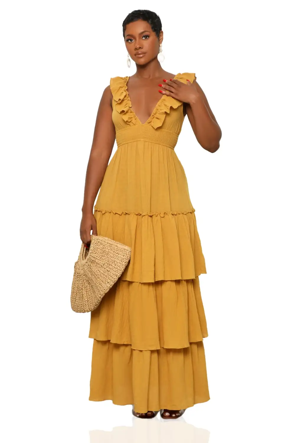 Golden Allure Maxi Dress