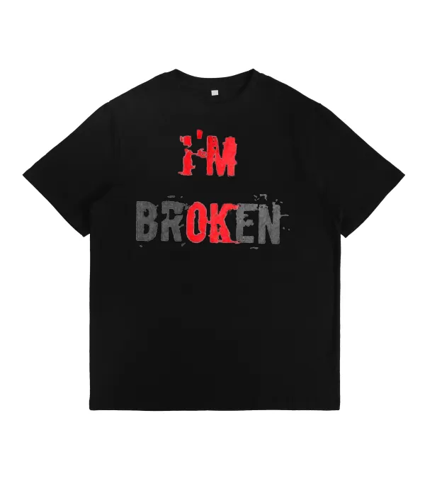 I'M Broken Print Men All-Match T-Shirt