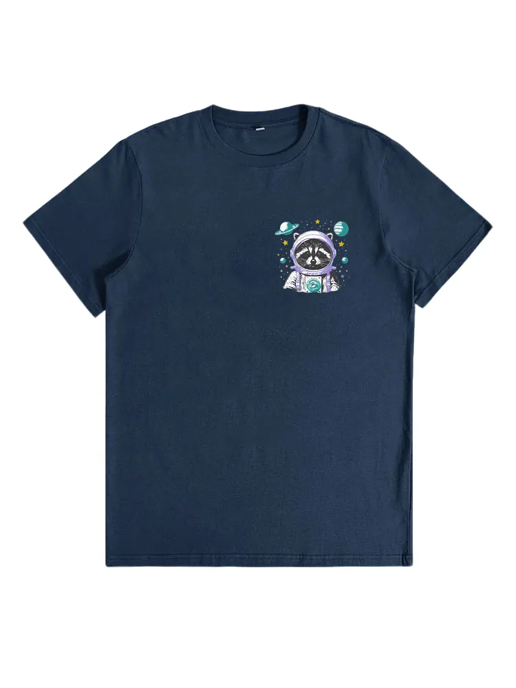 Cat Astronaut Print T-Shirt