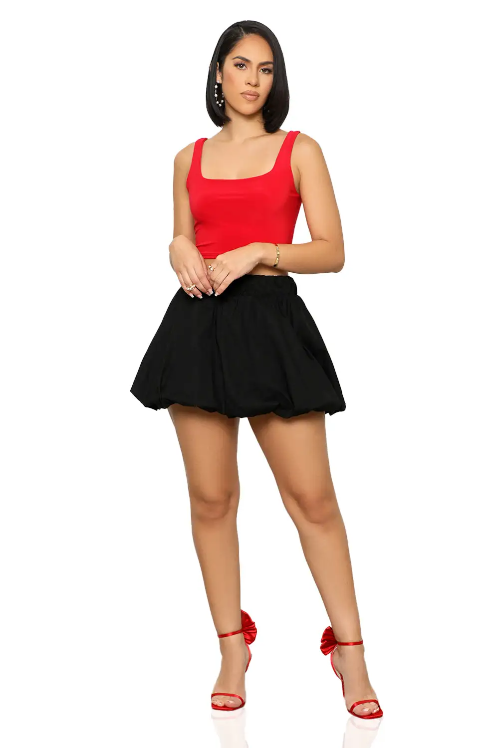 Bubble Mini Skirt (Black))