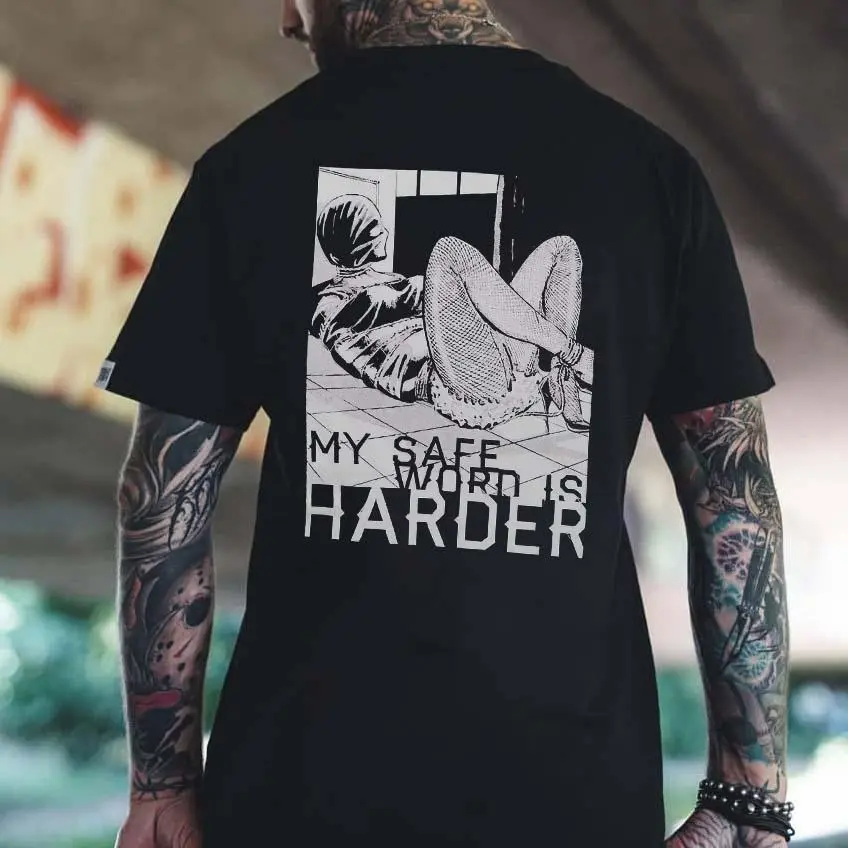 My Safe Word Is Harder Printed Men's T-shirt