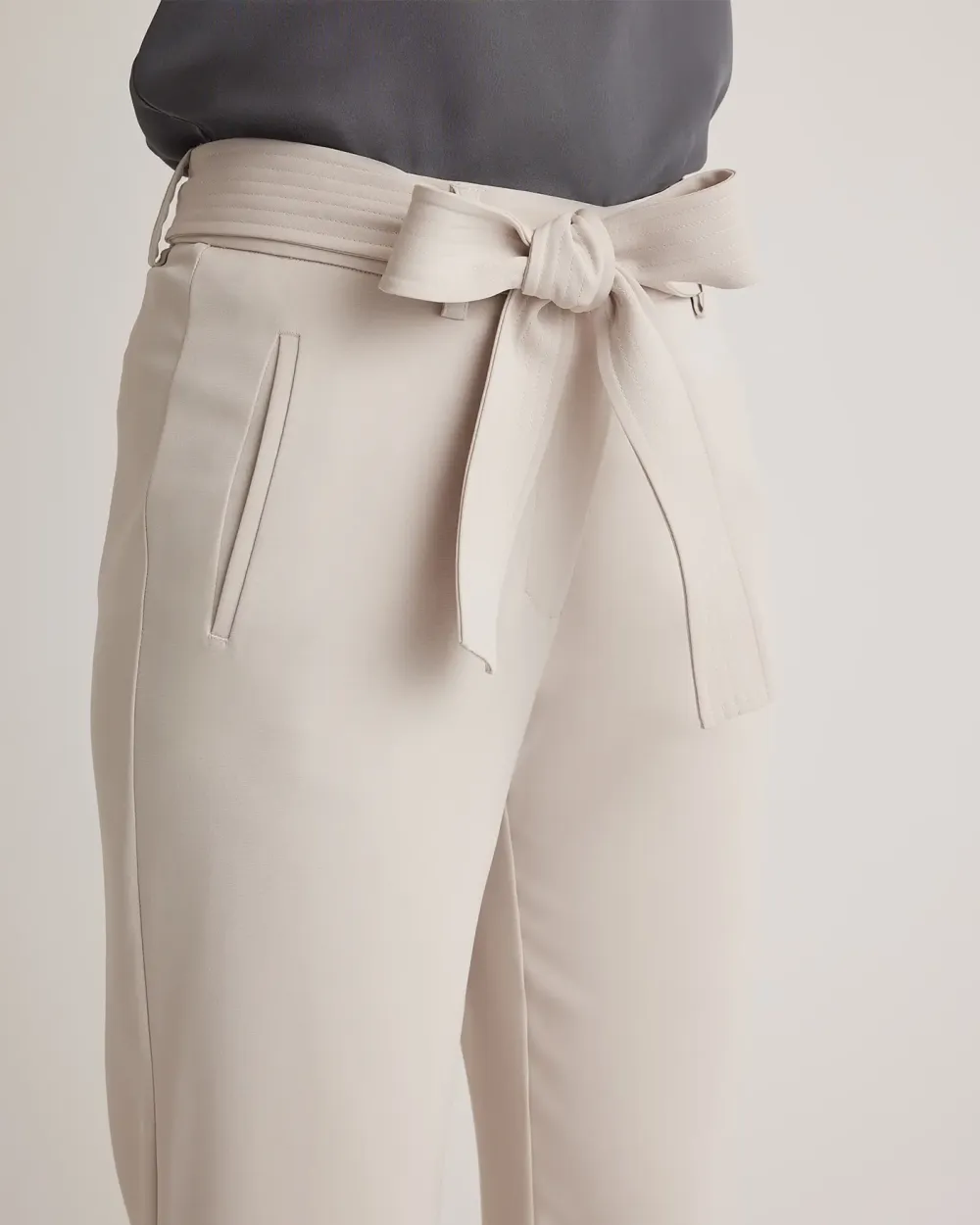 Casual Style Crepe Paperbag Pants