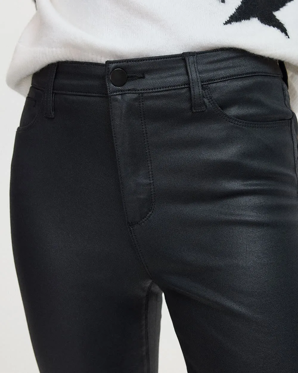 Skinny-Leg High-Rise Coated Pants - The Signature