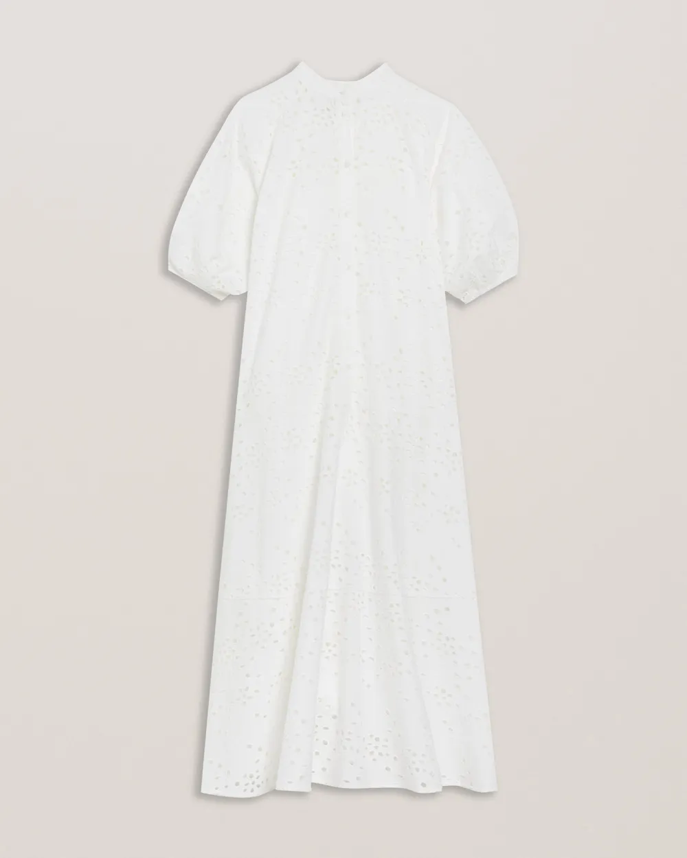 Nikaia Oversized Broderie Midi Dress White