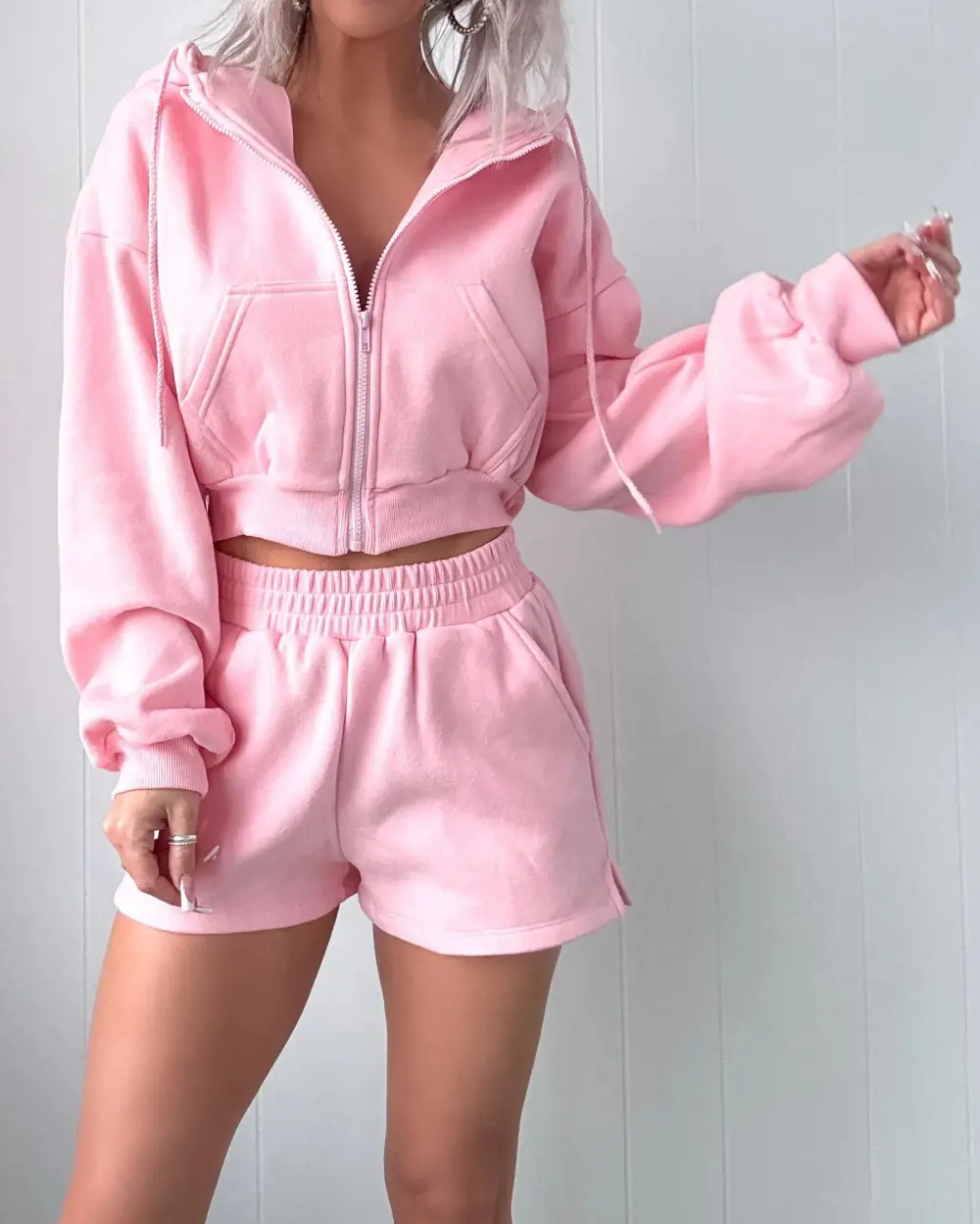 Snuggle Squad Fleece Shorts Set - Pink