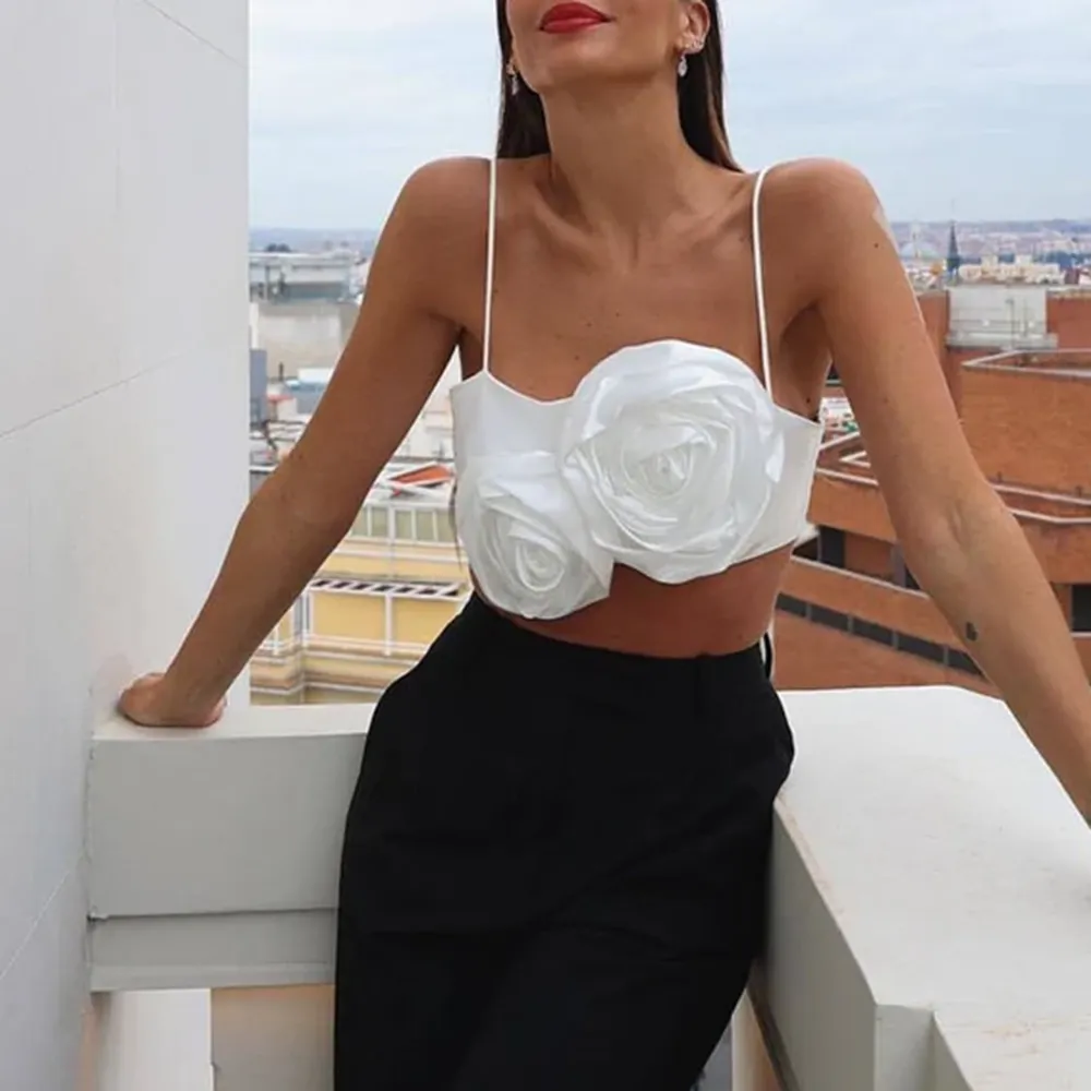 Rosebud Satin Crop Top