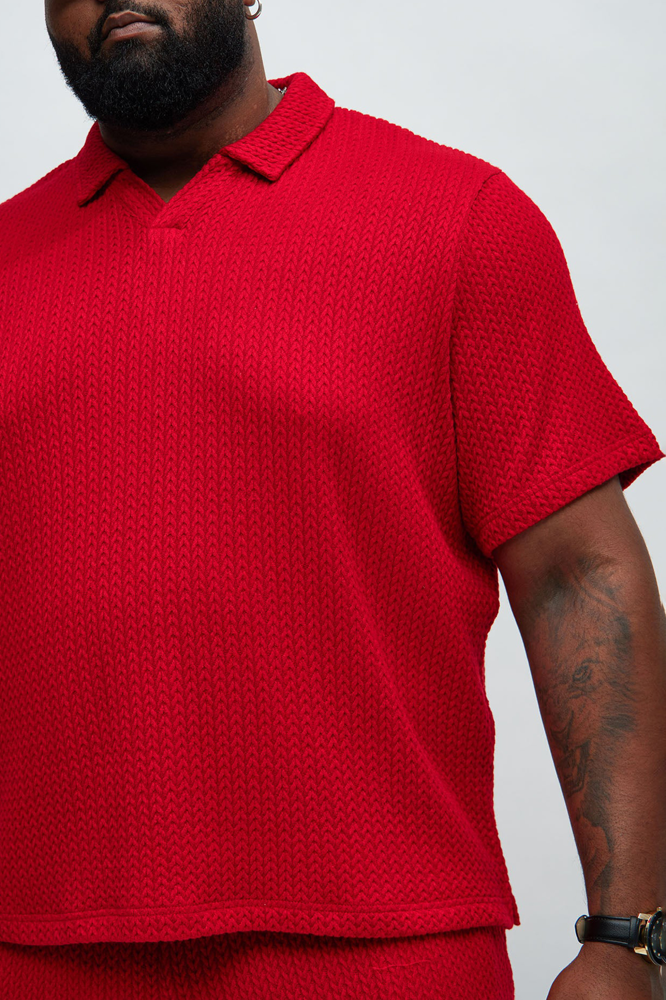 Catanina Textured Polo - Red