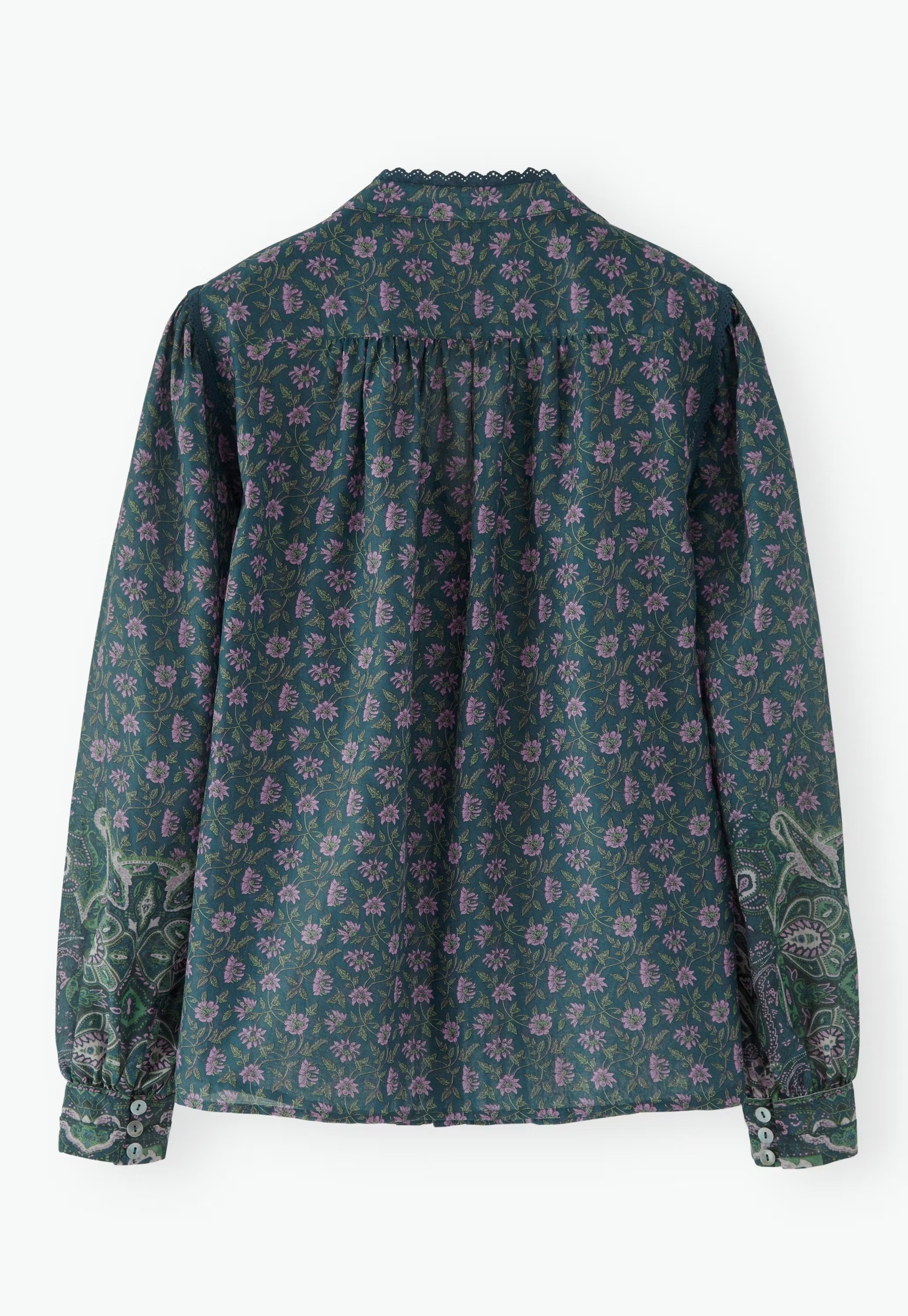 Printed pleat detail blouse
Fine cotton