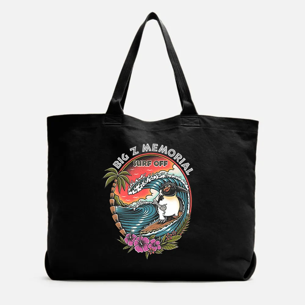 Beach Surfing Printed Canvas Bag