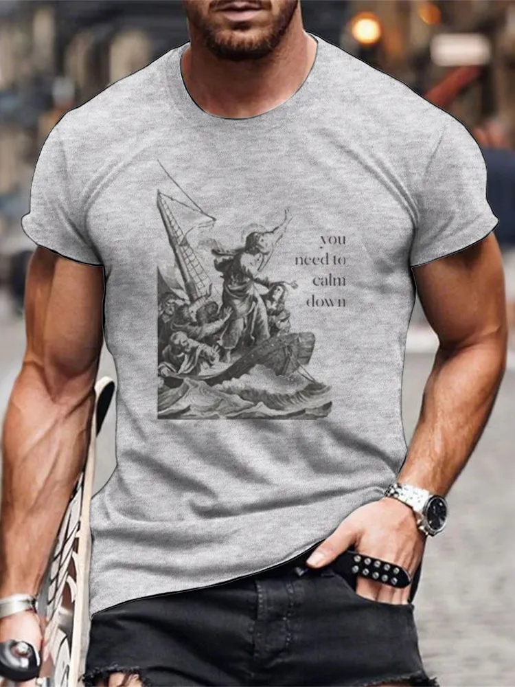 You Need To Calm Down - Jesus Calms The Storm Adult T-Shirt - Comfort Colors