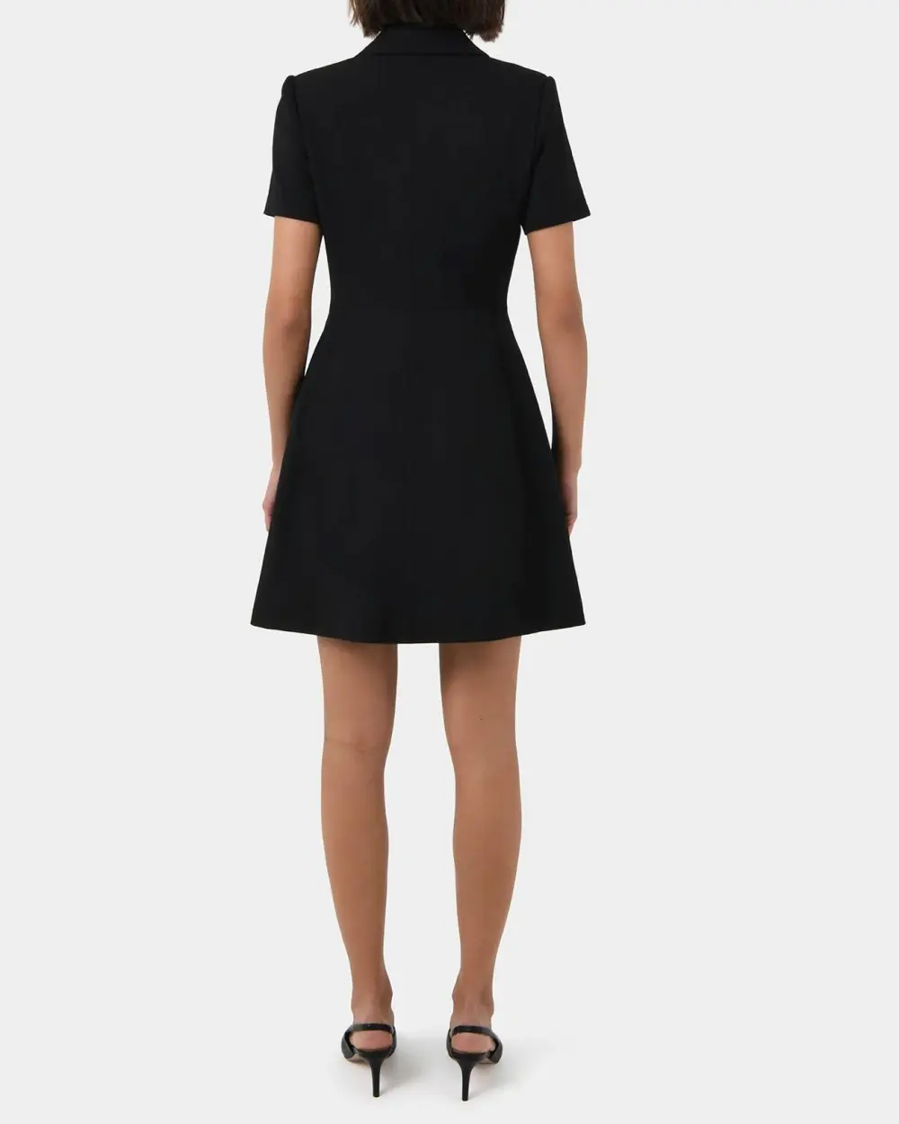 A-line Silhouette Suit Dress -Black