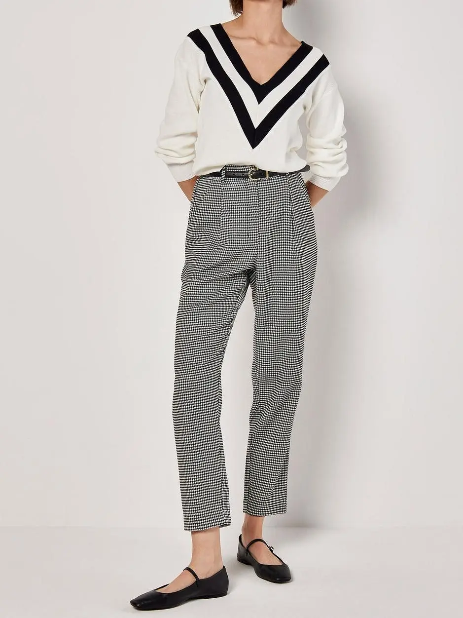 Dogtooth Paperbag Trousers