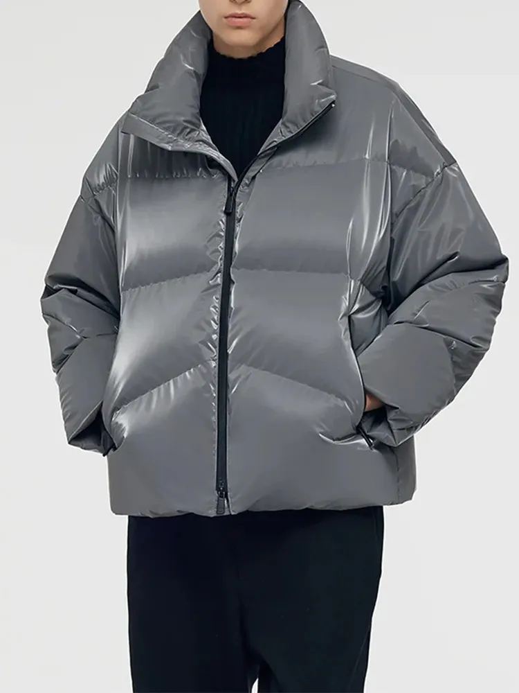 High Collar Unisex Short Goose Down Jacket