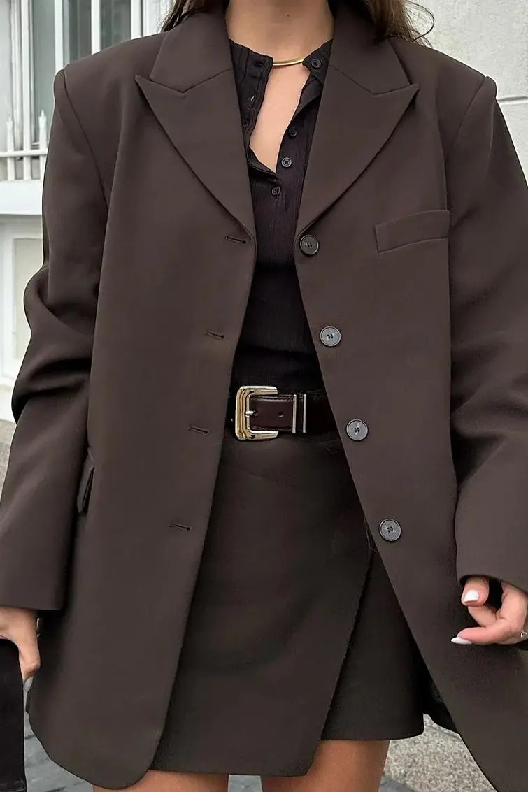 LIV BITTER CHOC BOYFRIEND BLAZER