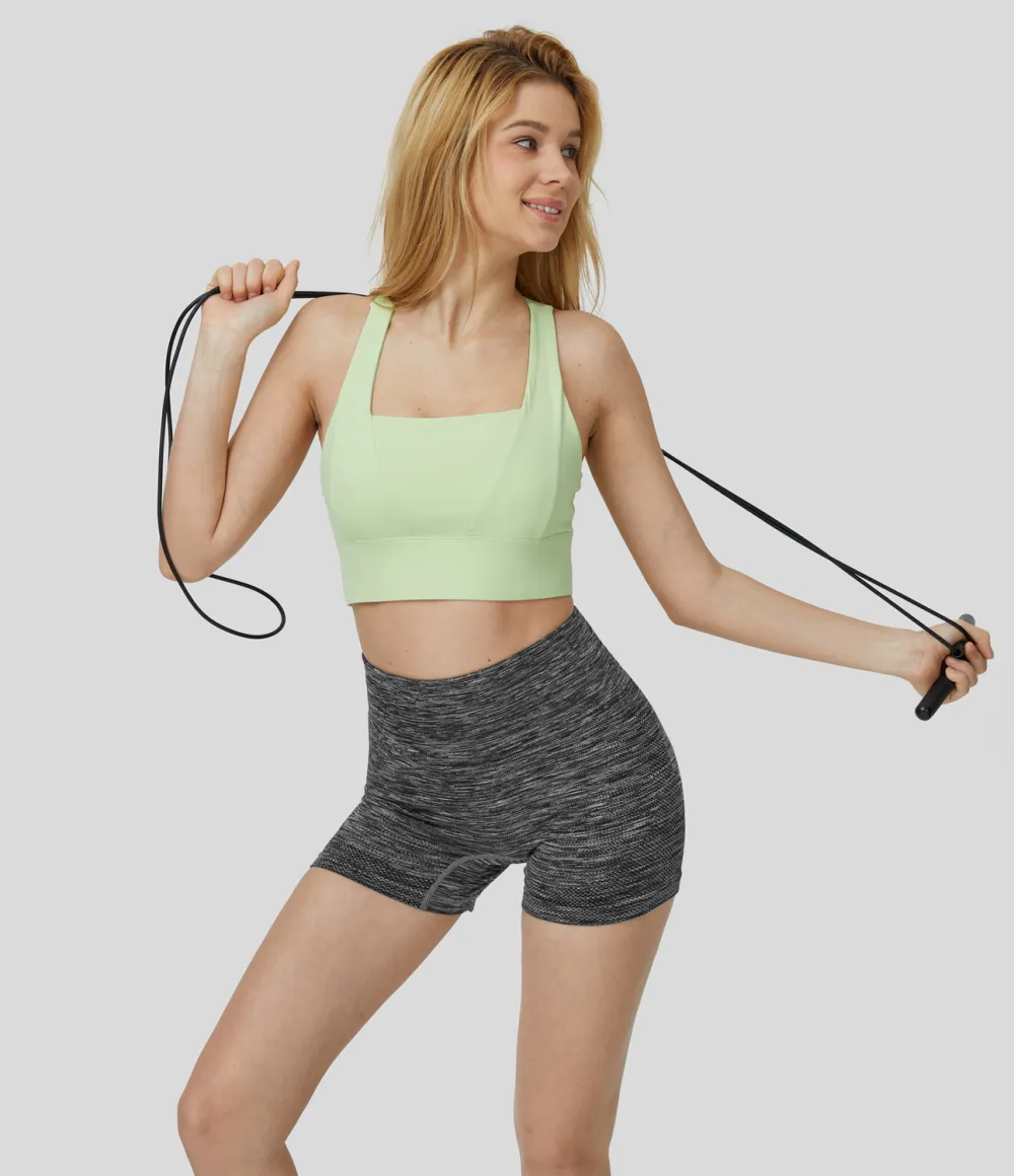 Seamless Flow High Waisted Butt Lifting Ruched Deep Dye Yoga Biker Shorts 3.5''