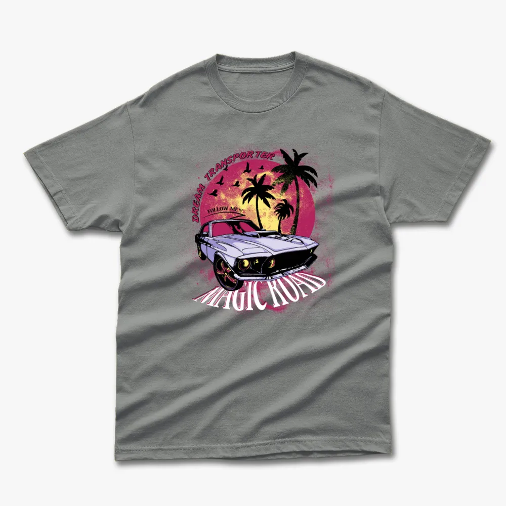 Retro Summer Magic Road Printed T-Shirt