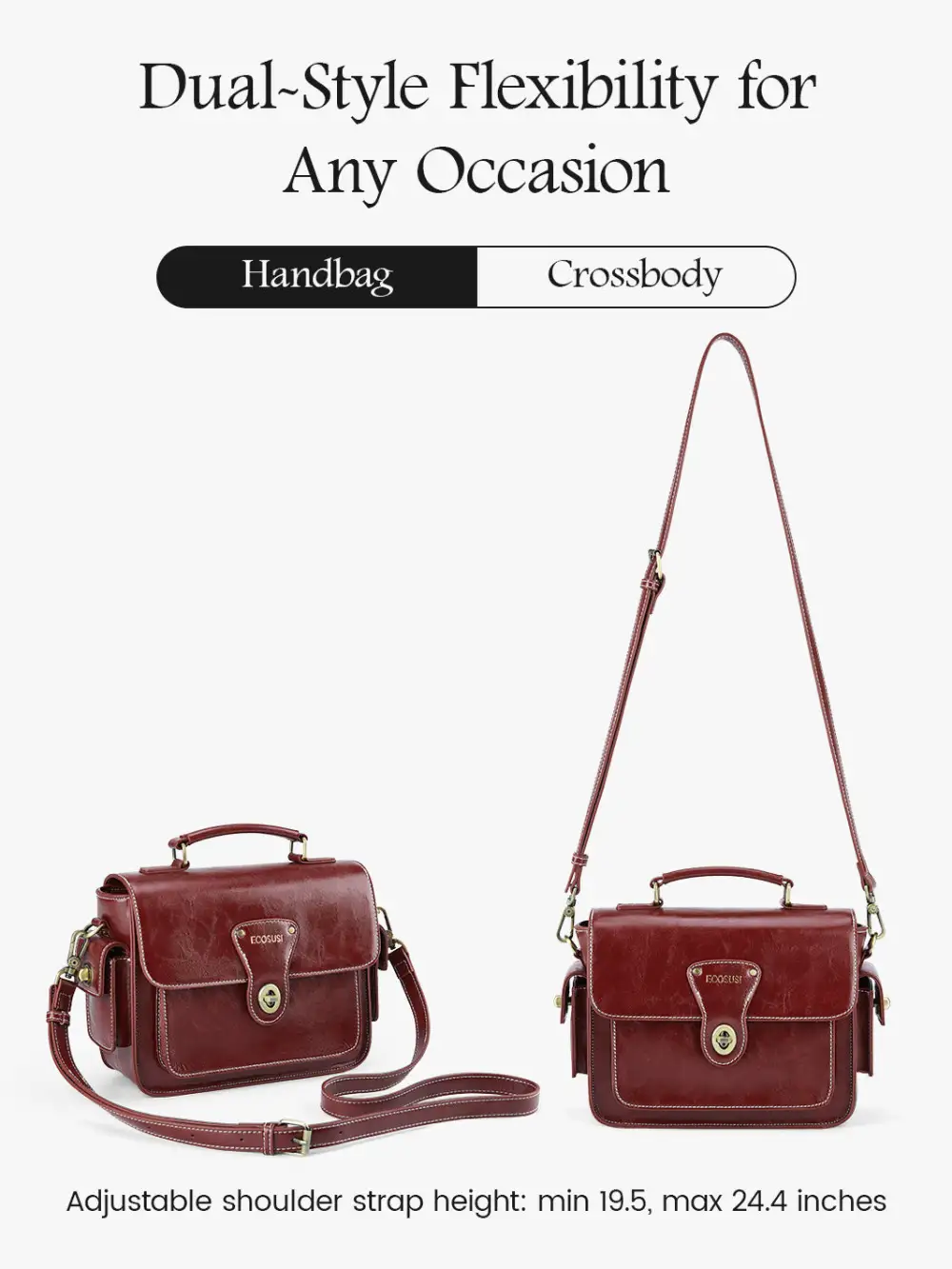 Alison Vintage Vegan Leather Crossbody Bag