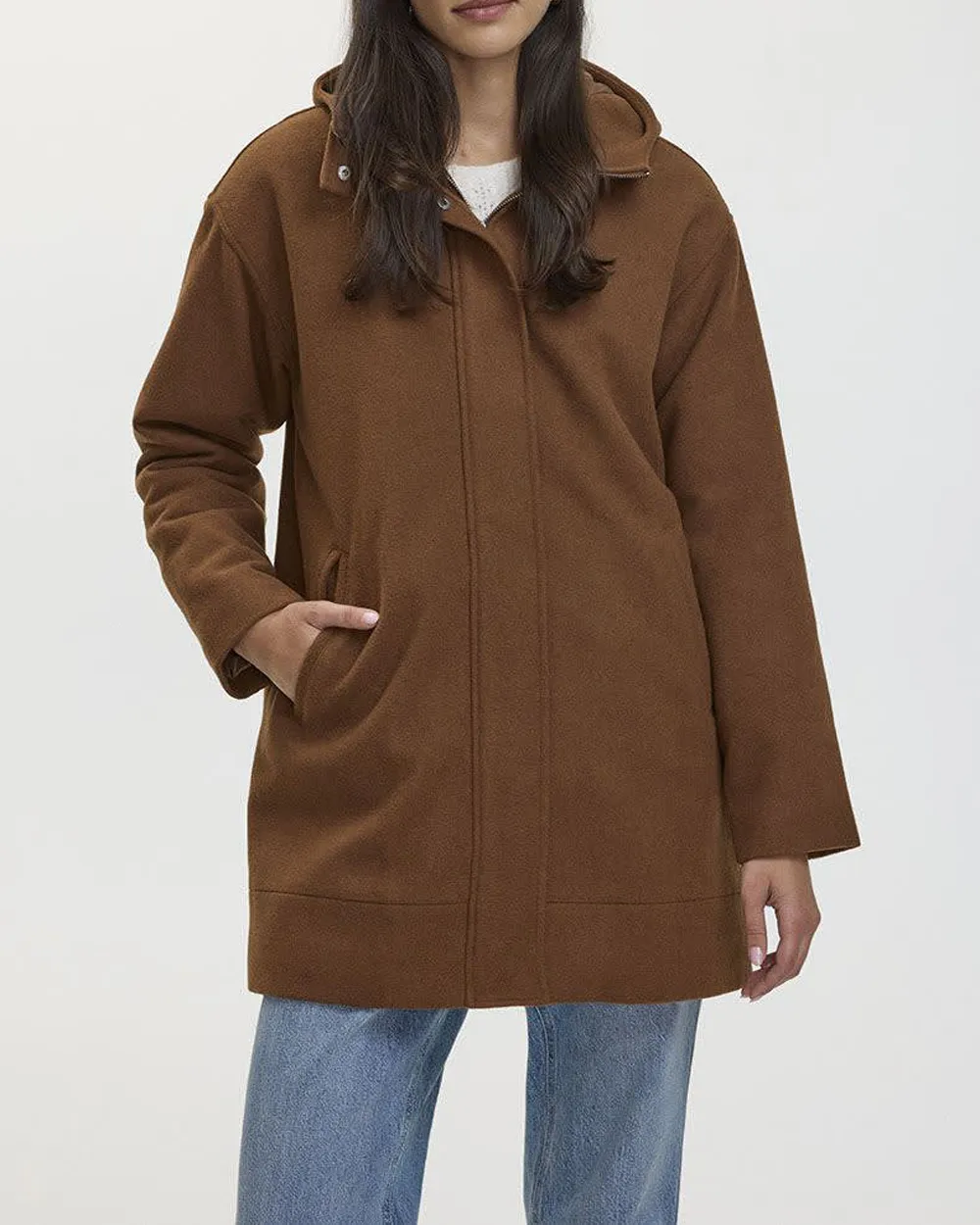 Hooded Wool blend Coat