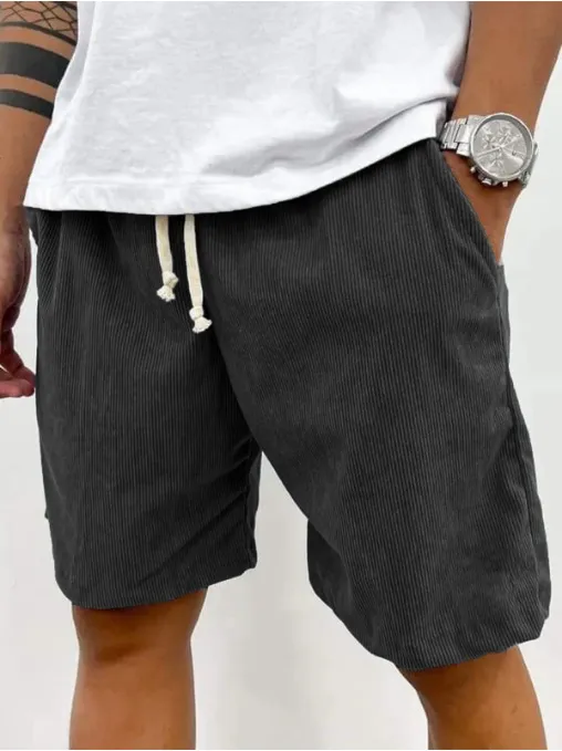 Men's solid corduroy shorts