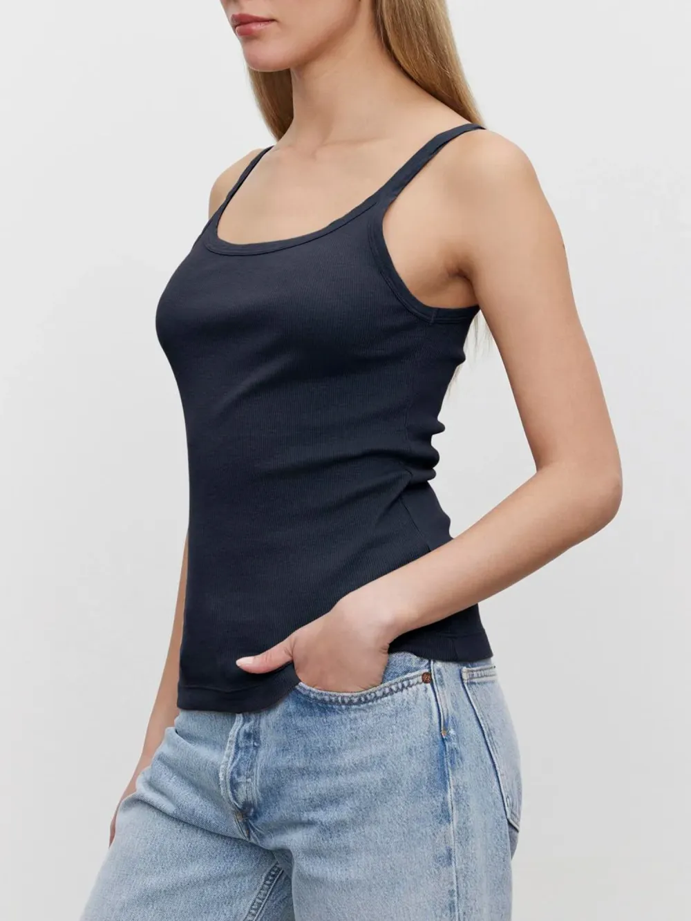 Aliza Ribbed Cotton Layering Tank