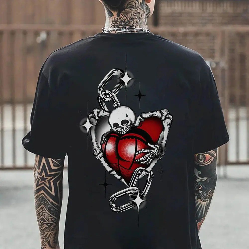 Skeleton Bite the Ass Printed Men's T-shirt