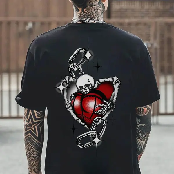 Skeleton Bite the Ass Printed Men's T-shirt
