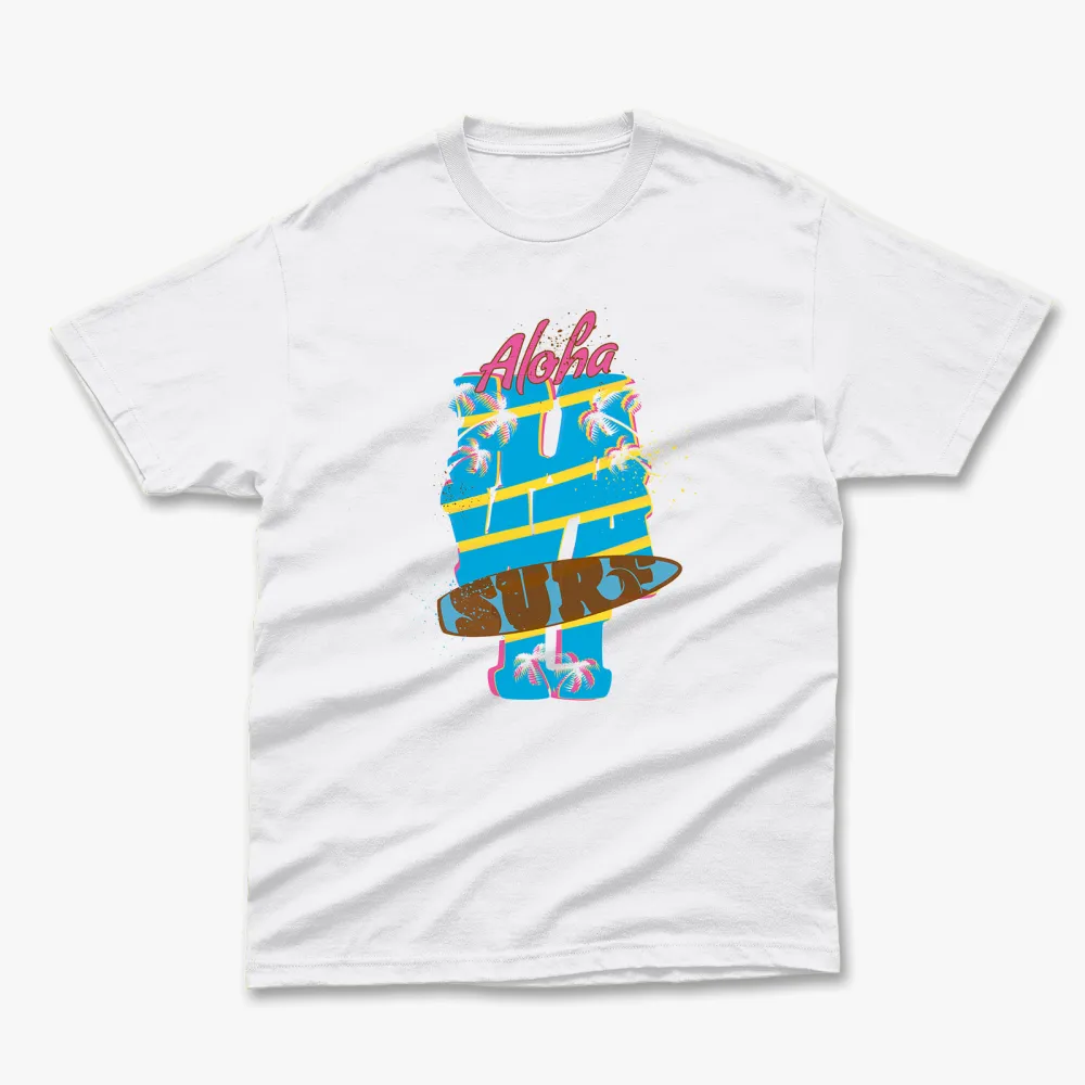 Retro Summer Aloha Surf Printed T-Shirt
