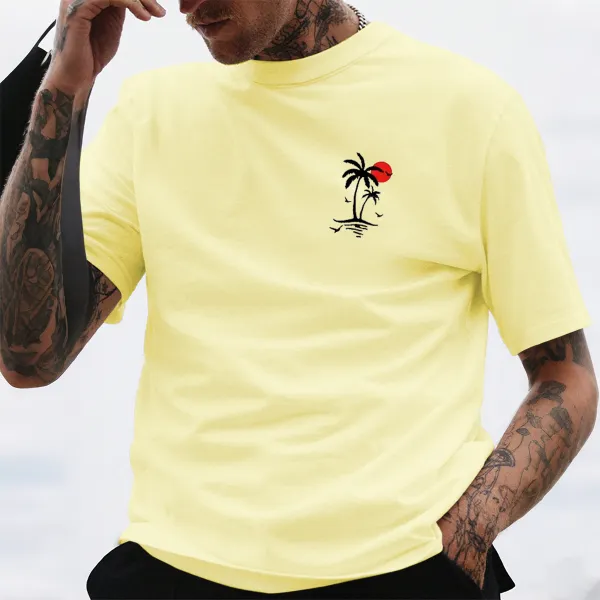 Summer Coconut Tree Sunset Beach Tee