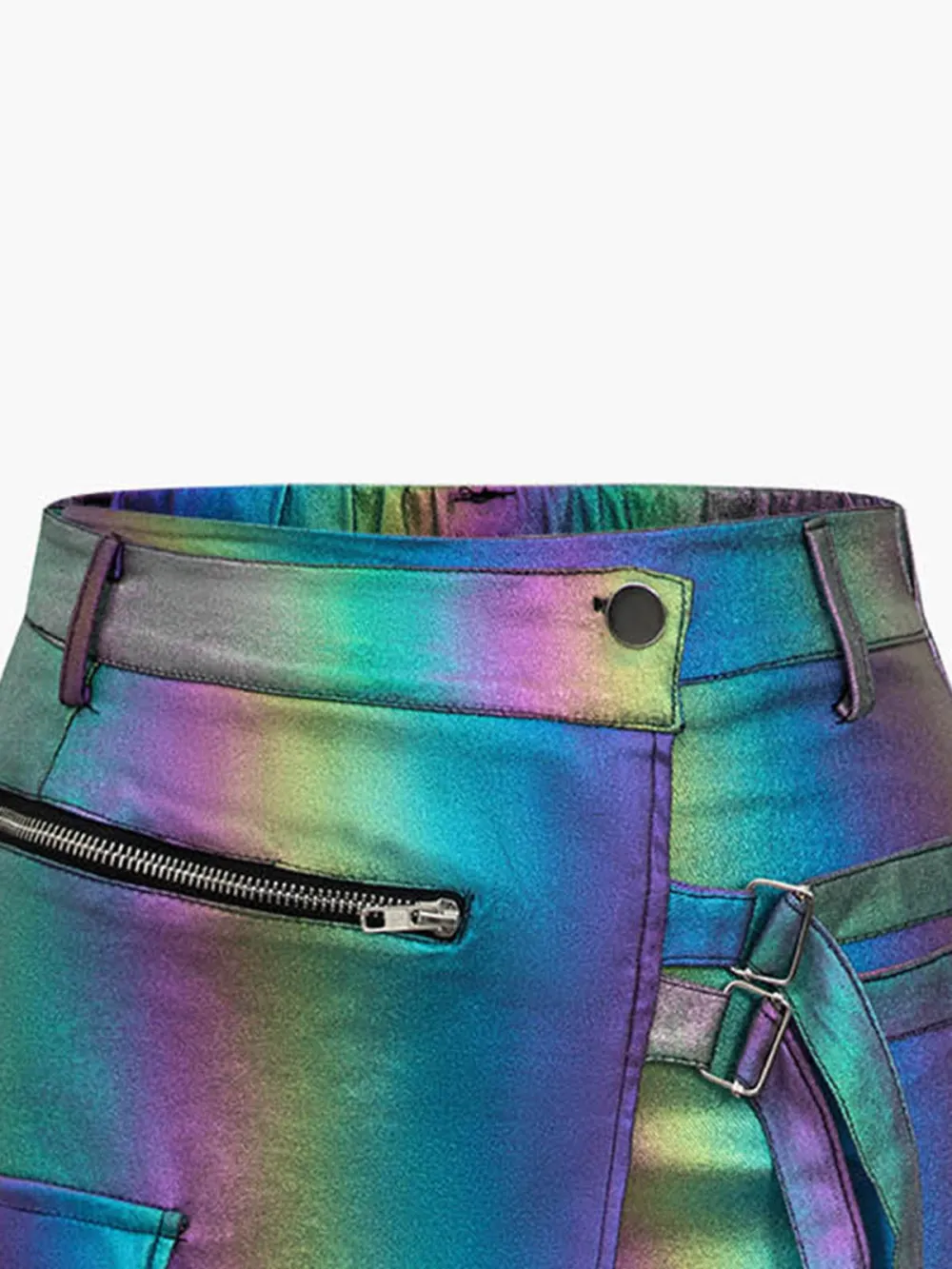 Rainbow Print Shorts With Cargo Pockets